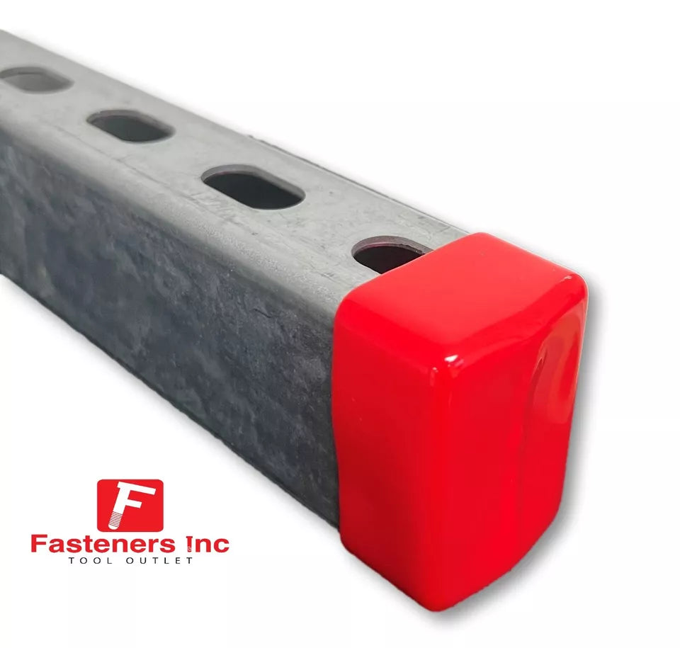 2-7/16" X 1-5/8" Red Safety End Cap Caps for Unistrut Channel Plastic / Vinyl