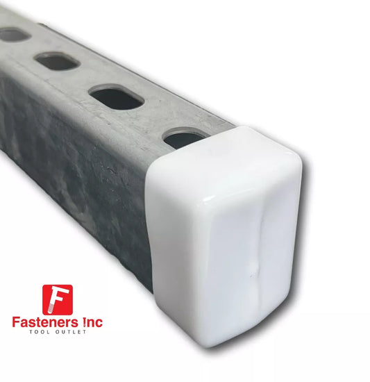2-7/16" X 1-5/8" White Safety End Cap Caps for Unistrut Channel Plastic / Vinyl