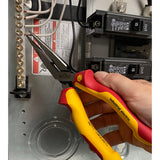 Wiha 32923 INSULATED INDUSTRIAL LONG NOSE PLIERS W/ CUTTERS 8"