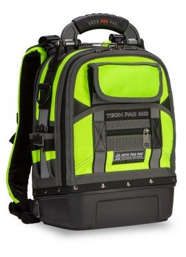 Veto Pro Pac TECH PAC MC HI-VIZ YELLOW - Compact Backpack Tool Bag, Waterproof polypropylene base