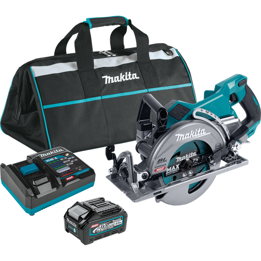 Makita GSR01M1 40V max XGT Brushless Cordless Rear Handle 7‑1/4” Circular Saw Kit, 4.0 Ah