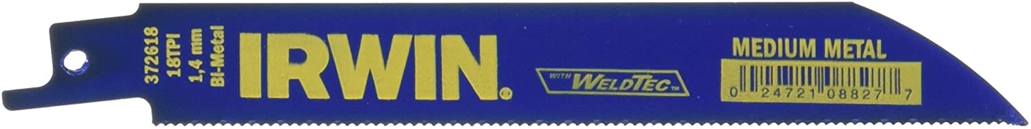 (10 PACK) IRWIN 618 6" x 18 TPI Bi-Metal Reciprocating Saw Blade Metal Cutting