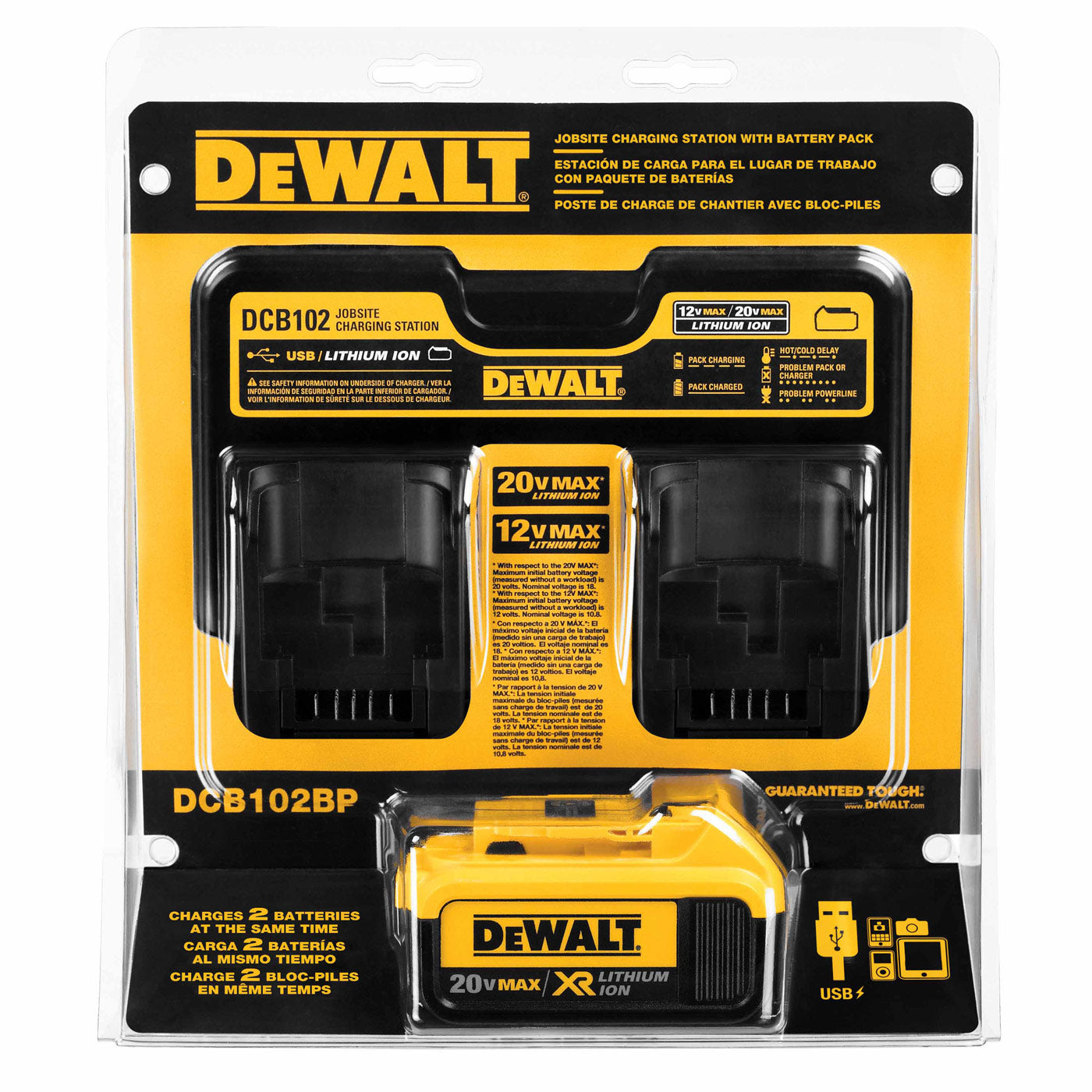DeWalt DCB102BP 20V MAX* Jobsite Charging Station With Battery