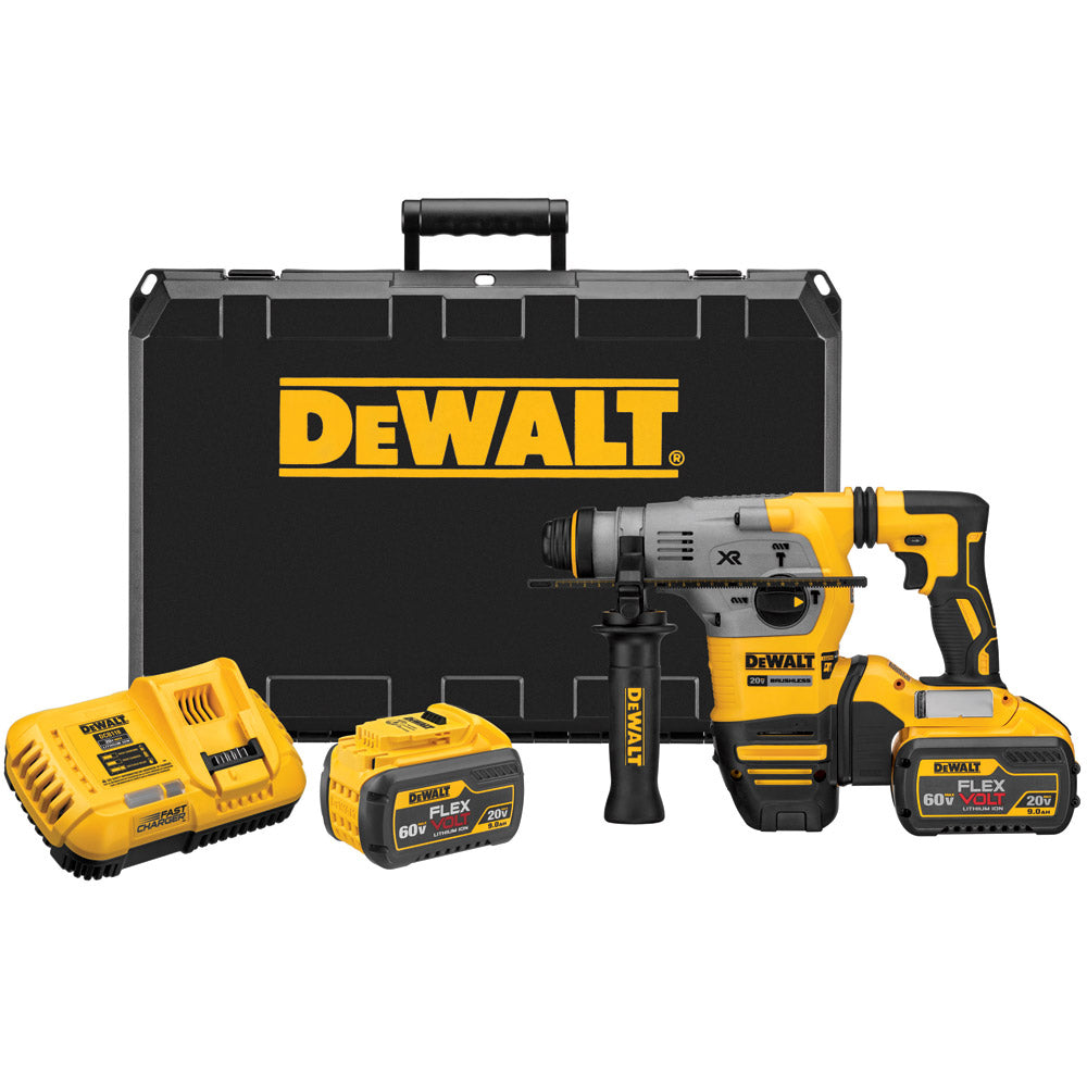 DeWalt DCH293X2 20V MAX Brushless 1-1/8" SDS Rotary Hammer (9.0 AH FV)