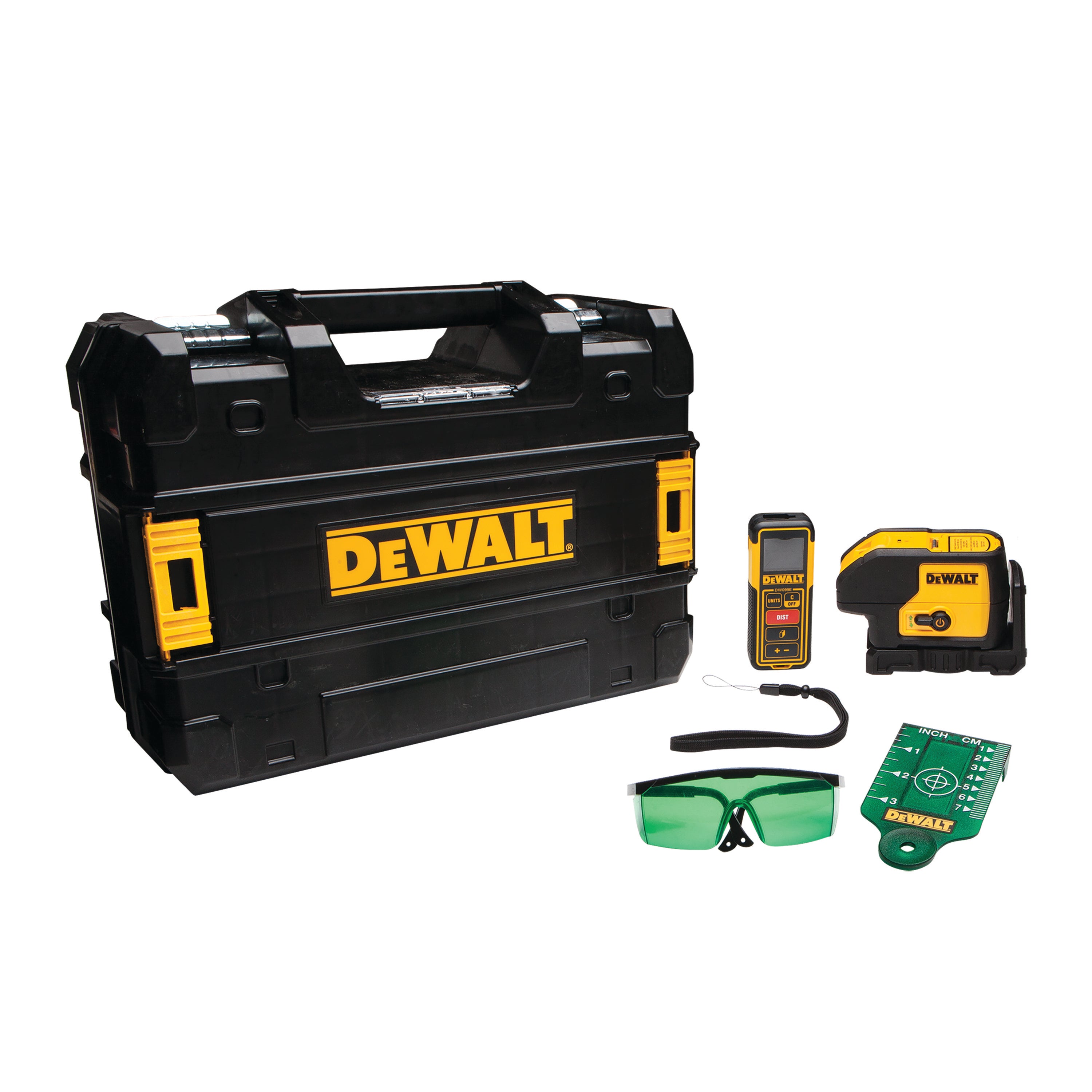 DeWalt DW0839CG Green 3 Spot Laser Level & 100' Laser Distance Measurer