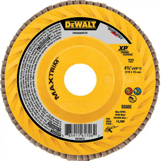 DeWalt DWA8285CTR 5" Steel Trimmable Flap Disc Sr80 T27