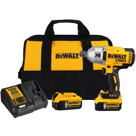 DeWalt DCF897P2 20V MAX XR High Torque 3/4" Impact Wrench W/ Hog Ring Retentuin Pin Anvil (5.0Ah)