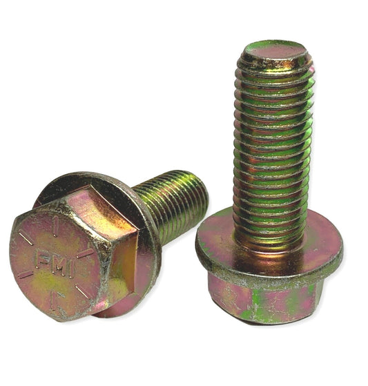 M16-2.0 x 80mm Grade 10.9 Hex Metric Flange Bolts Yellow Zinc Hardened