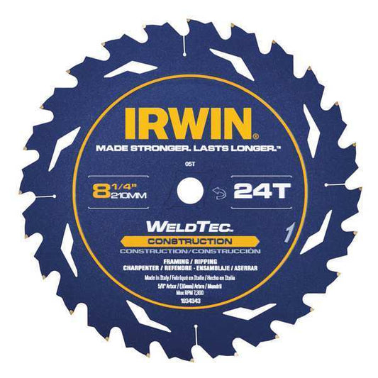 5 (24035) Irwin WELDTEC 7-1/4" CARBIDE CIRCULAR SAW BLADES 24T 24 TOOTH FRAMING