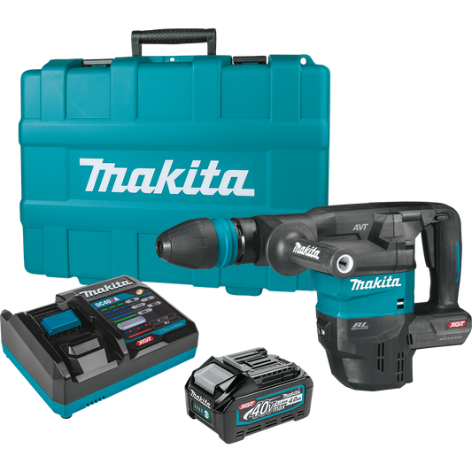 Makita GMH01M1 Makita GMH01M1 40V max XGT® Brushless Cordless 15 lb. AVT® Demolition Hammer Kit, accepts SDS‑MAX bits, AWS® Capable (4.0Ah)