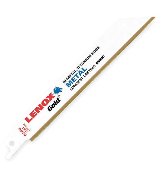 Lenox 624G 6" x 24 TPI ARC Gold Reciprocating Saw Blades Titanium Coated