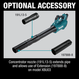 Makita XBU03Z 18V LXT Lithium Ion Brushless Cordless Blower, Tool Only