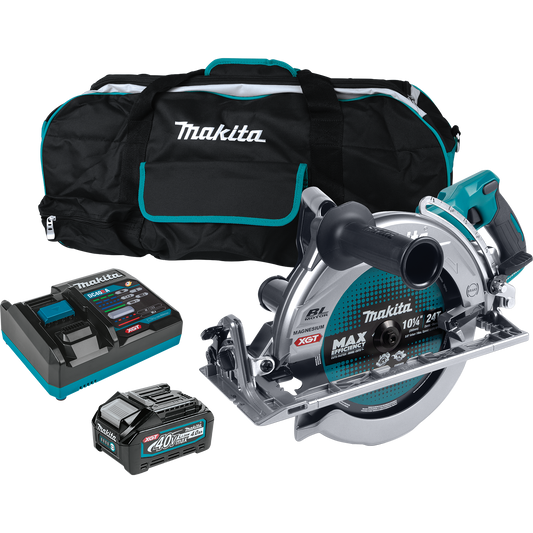 Makita GSR02M1 40V max XGT Brushless Cordless Rear Handle 10‑1/4" Circular Saw Kit, AWS Capable, 4.0Ah