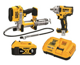 DeWalt DCK206P1 20V MAX XR Cordless Industrial Combo Kit (2-Tool) with 1/2 in. Impact Wrench Grease Gun & (1) 20V 5.0Ah Battery