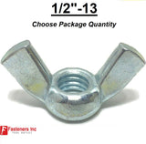 1/2"-13 UNC Coarse Thread Wing Nut Zinc Plated Steel Nuts