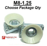 M8-1.25 Metric Cone / Twirl Nuts for Unistrut B-line Channel
