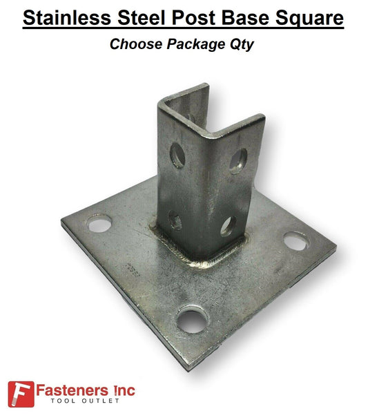 Stainless Steel for 1 5/8" UniStrut Post Base Square P2072ASQ SS