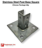 Stainless Steel for 1 5/8" UniStrut Post Base Square P2072ASQ SS