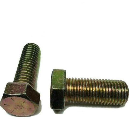 5/16"-18 x 1 1/4" (FT) Hex Bolt Yellow Zinc Plated Grade 8 Cap Screw Coarse Thread