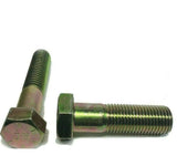 7/8"-9 x 2 1/2" (FT) Hex Bolt Yellow Zinc Plated Grade 8 Cap Screw Coarse Thread