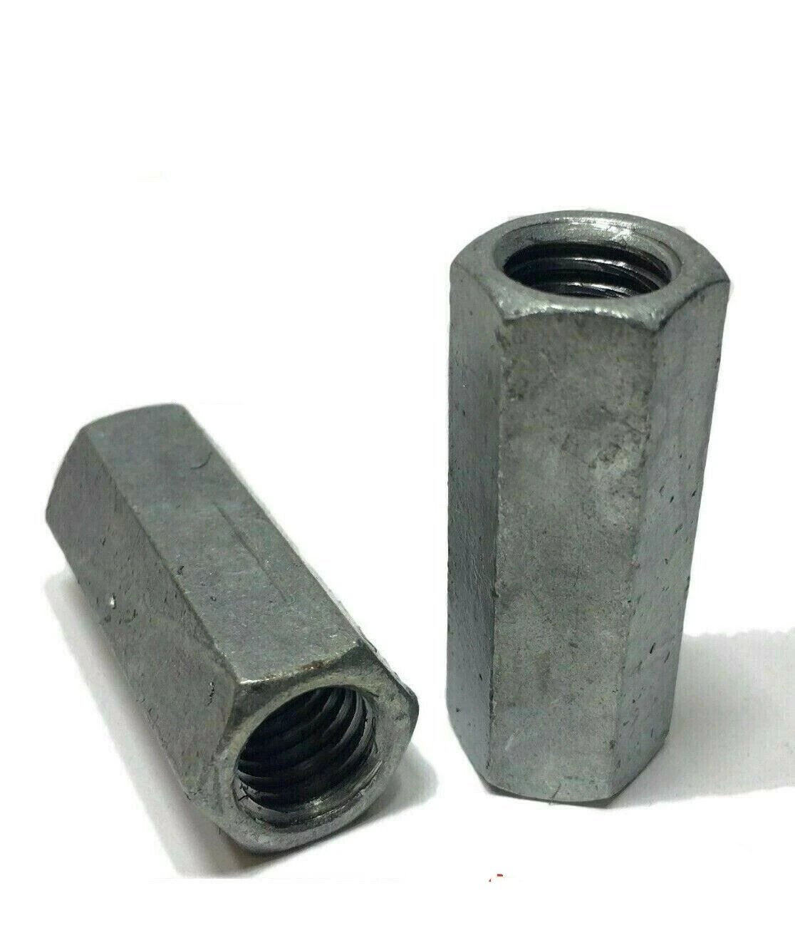 1"-8  x W 1 3/8" x L 2 3/4" Coupling Nuts Hot Dip Galvanized Rod Hex Long
