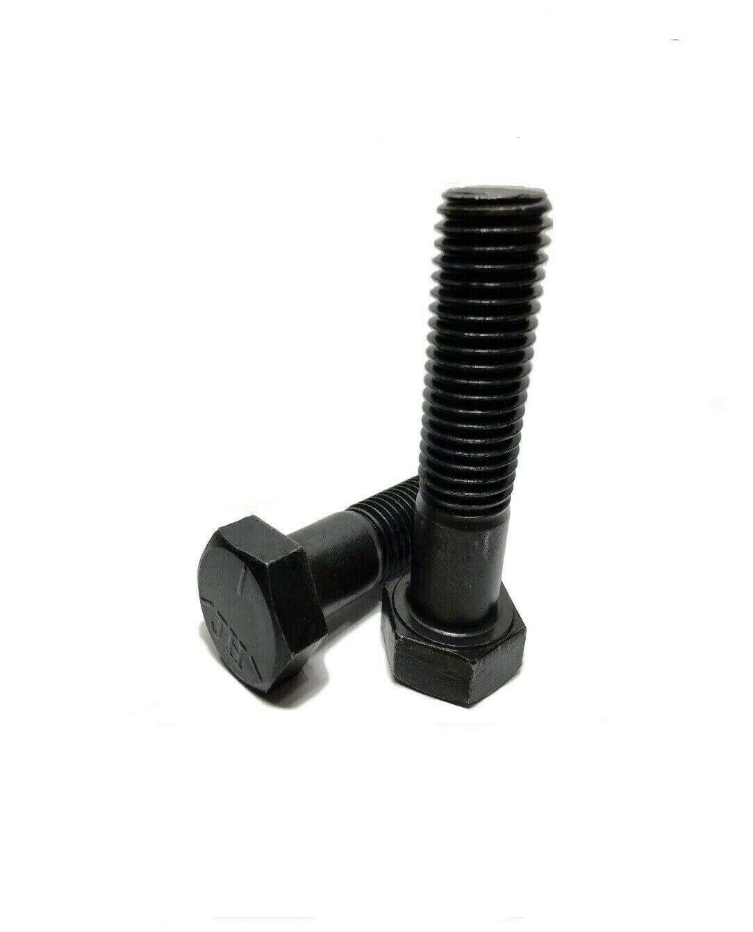 1/2"-13 x 1 1/2" Hex Bolt Plain Black Steel Grade 5 Cap Screw Full Thread