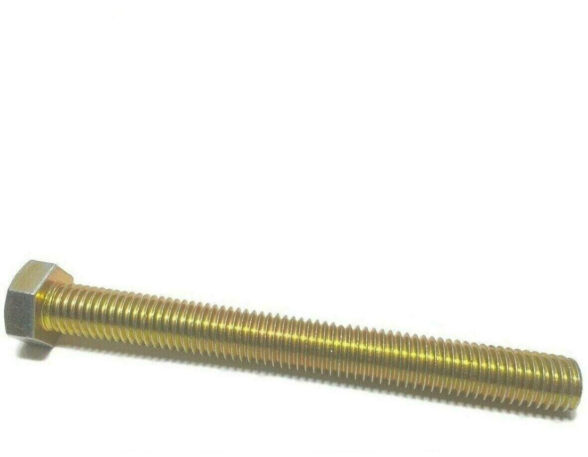 1/2"-13 x 5" (FT) Hex Bolt Yellow Zinc Plated Grade 8 Cap Screw Coarse Thread