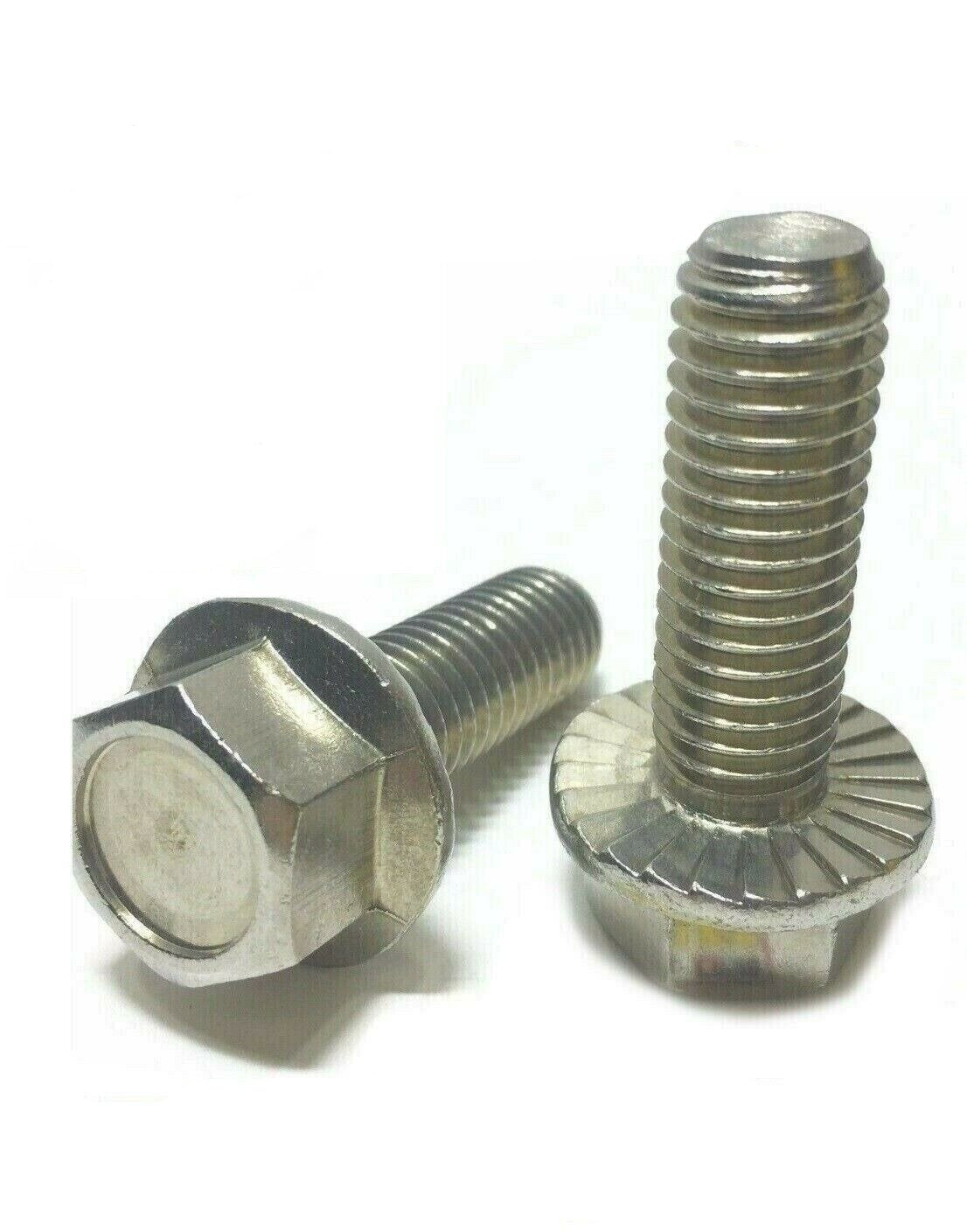 M10-1.5 x 30MM Stainless Steel Hex Cap Flange Bolt Serrated Metric