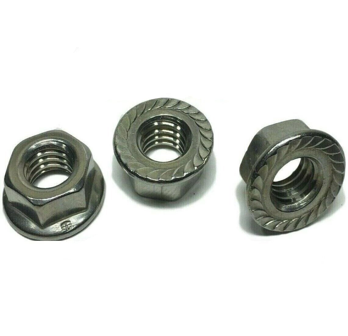 5/16"-18 Stainless Steel Hex Flange Nut Locknuts Serrated GRADE 316