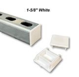 PVC Style Plastic WHITE End Caps Unistrut Channel 1-5/8'' X 1-5/8'' #EC-2W