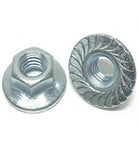 3/8"-16 Coarse Hex Flange Nut Large Flange with Serration Case Hard Zinc