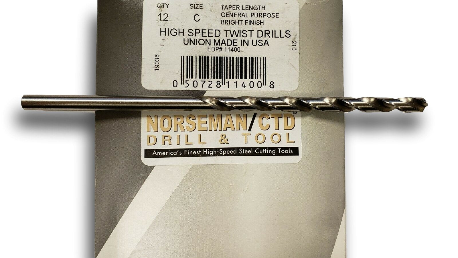 VikIng Drill and Tool 11400 C Type 210 Bright HSS Taper Length Drill