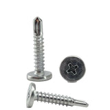 INTERCORP #10 x 1" Phillips Pancake Head Self Drilling TEK Screws Zinc Plated