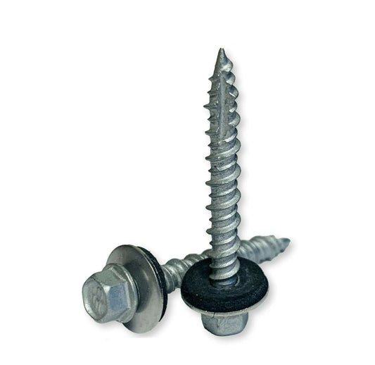 INTERCORP #10 x 2" Hex Rubber Washer Head PoleGripper Roofing Screws Galvanized / Coated