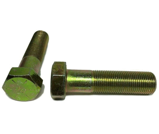 3/8"-24 x 1" (PT) Hex Bolt Yellow Zinc Plated Grade 8 Cap Screw Fine Thread