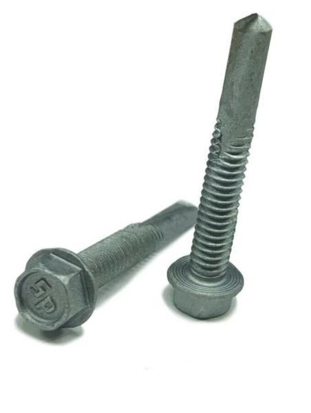 #12 x 3" Hex Washer Head TEK 5 Self DrillIng Screws Strong Shield