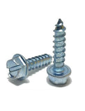 #12 x 2" Hex Washer Head Slotted Sheet Metal Screw Zinc Plated