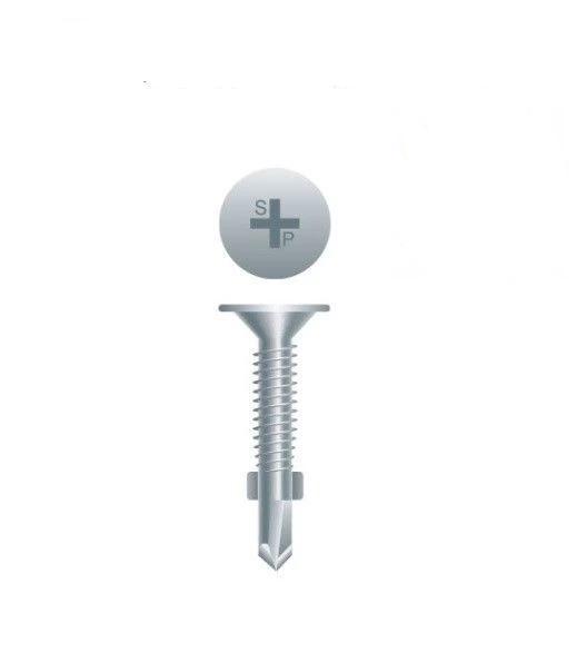 R107 #10-24 x 1-7/16" Self Drilling Screw Wafer Head W/ Wings