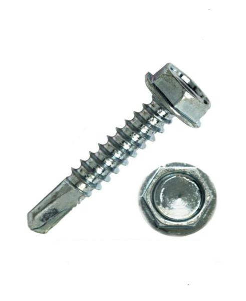 INTERCORP H1212 #12 x 3/4" Self Drilling Screw Hex Washer Head Zinc 4,000 BOX