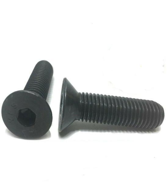 1/2"-13 x 1 1/4" Flat Head Cap Screw Black Oxide Thread Socket
