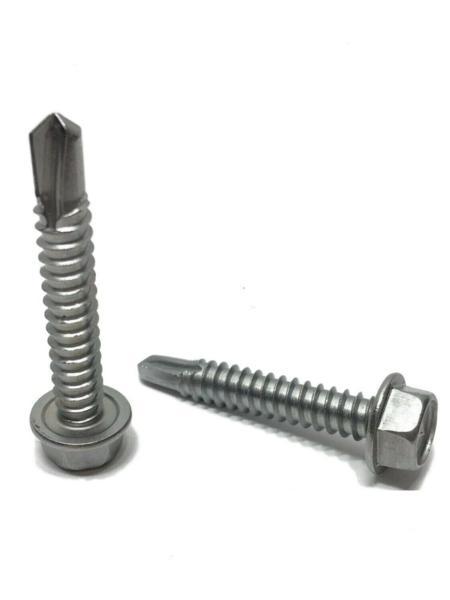 #10 x 1" Hex Washer Head Self DrillIng Tek Screw StaInless Steel