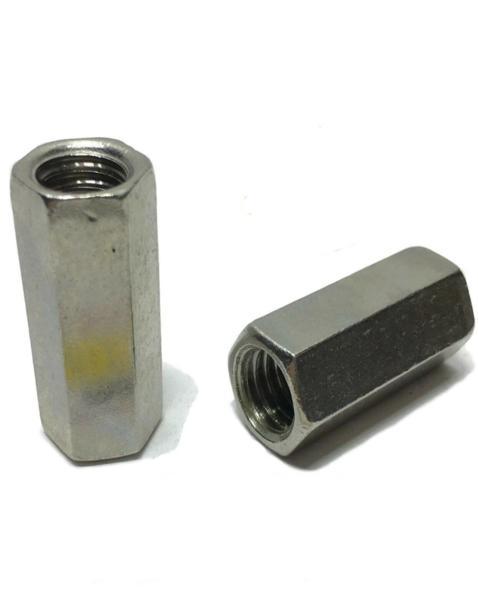 3/8"-16 x W 1/2" x L 1 1/8" Stainless Steel Threaded Rod Coupling Nuts