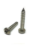 #14 x 1" Sheet Metal Screws StaInless Steel Pan Head Phillips Drive