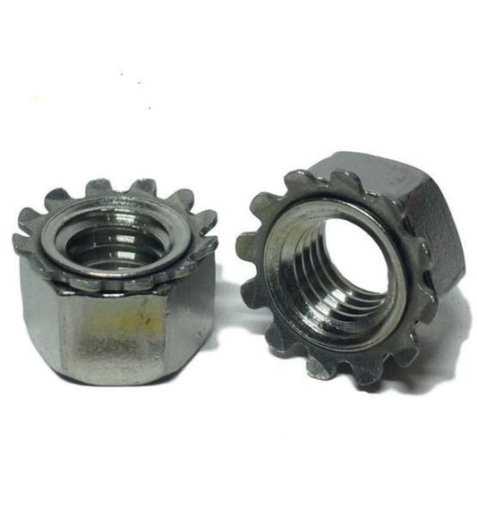 #10-24 Kep Hex Star Lock Nuts StaInless Steel CoarseThread 18-8 / 304