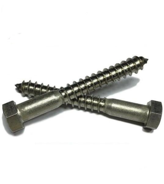 1/4" x 3 1/2" Lag Screws Hex Head StaInless Steel 18-8 / 304