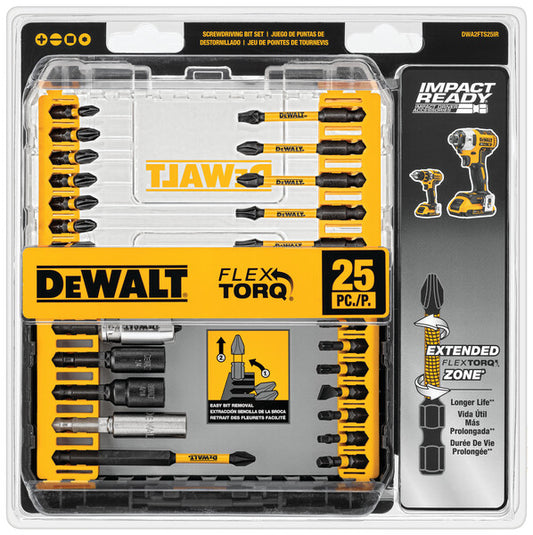 DEWALT DWA2FTS25IR FlexTorq Impact Driver Bit Set 25-Piece