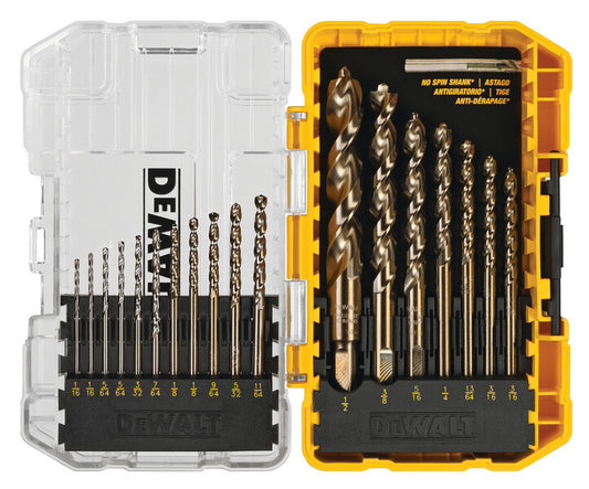 DEWALT DW1958 Bit Drill Set Gold Ferous 18Pc